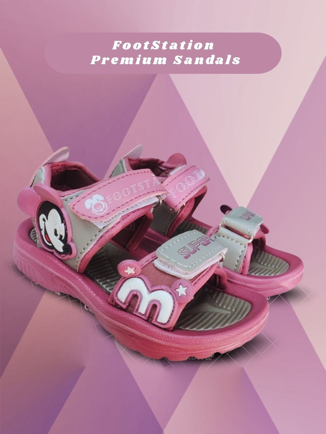 FootStation Boys Purple Casual Velcro Light Weight Sandals