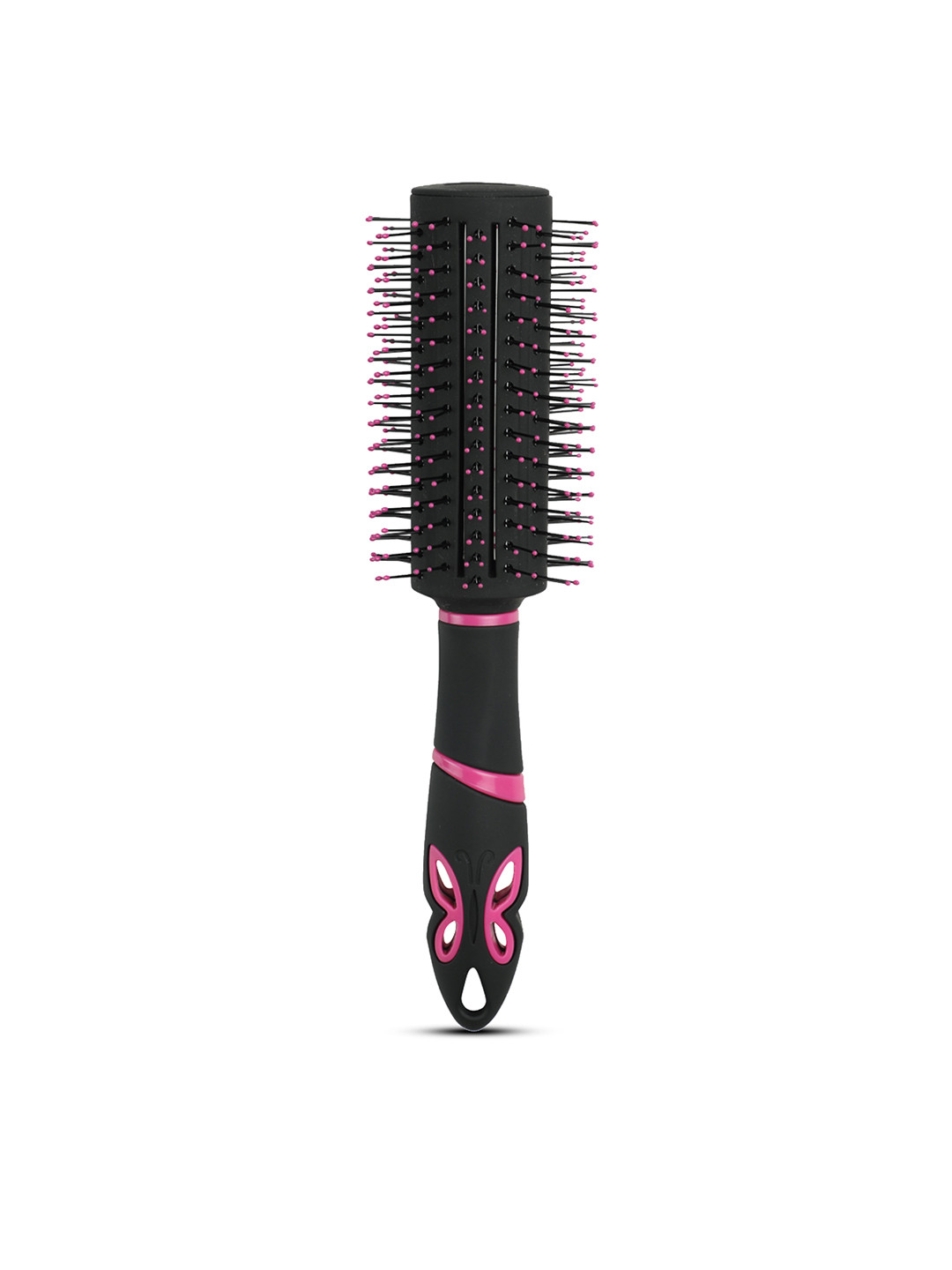 Agaro Delight Round Hair Brush for Smoothening - Black & Pink