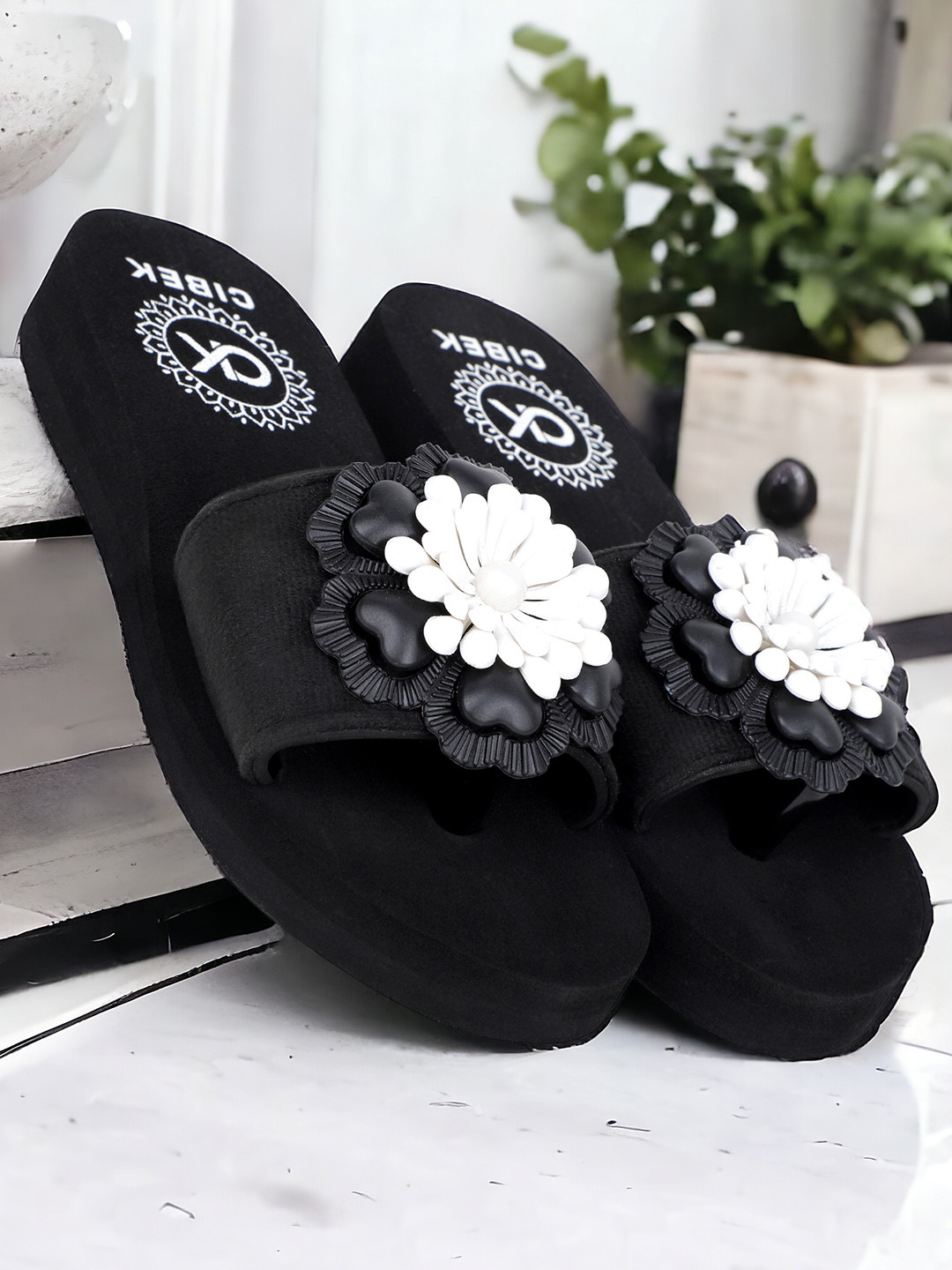 CIBEK Women Embellished Slip-On