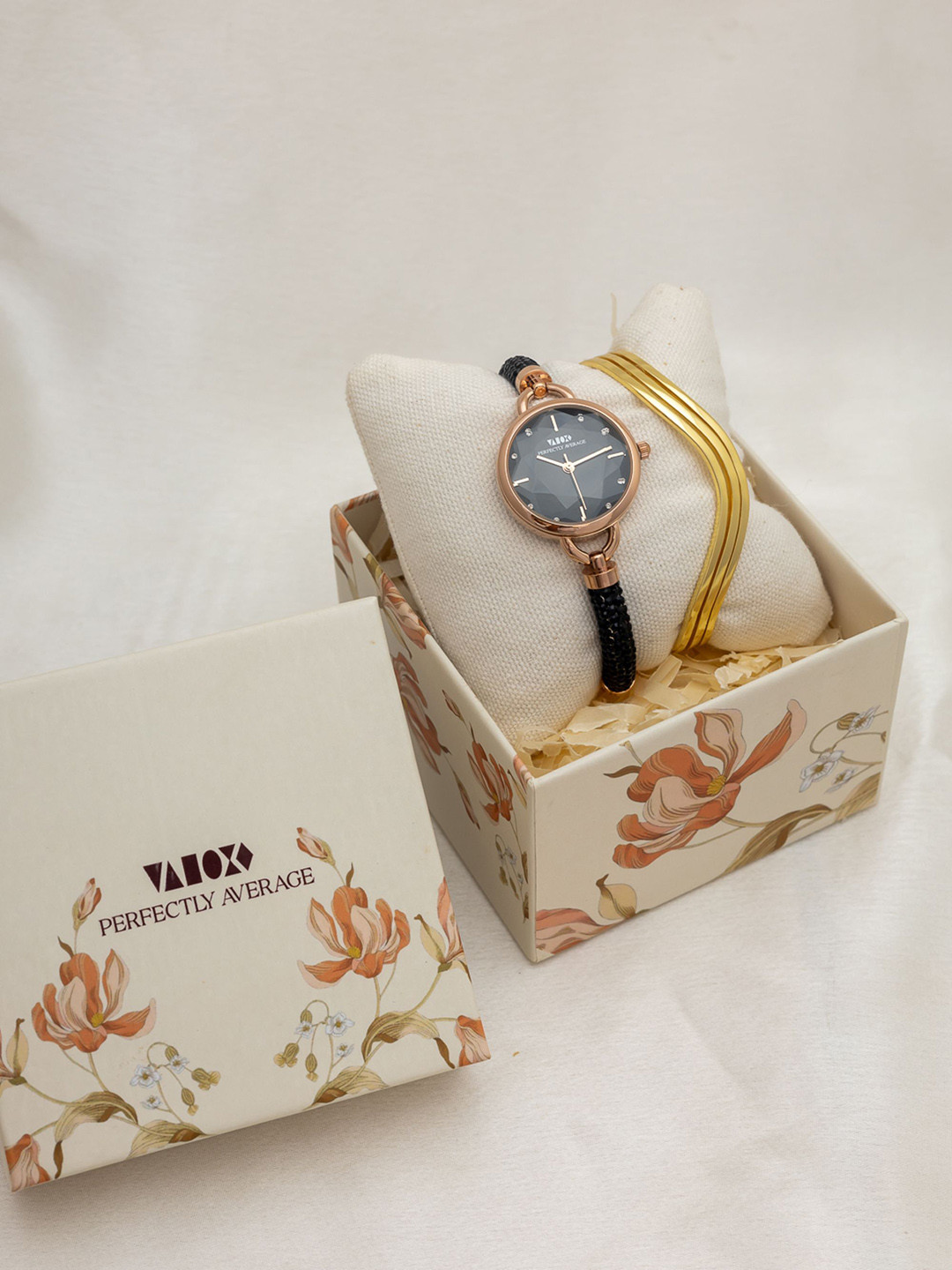 Perfectly Average Women Asymmetrical Bracelet & Crystal Slider Watch Accessory Gift Set