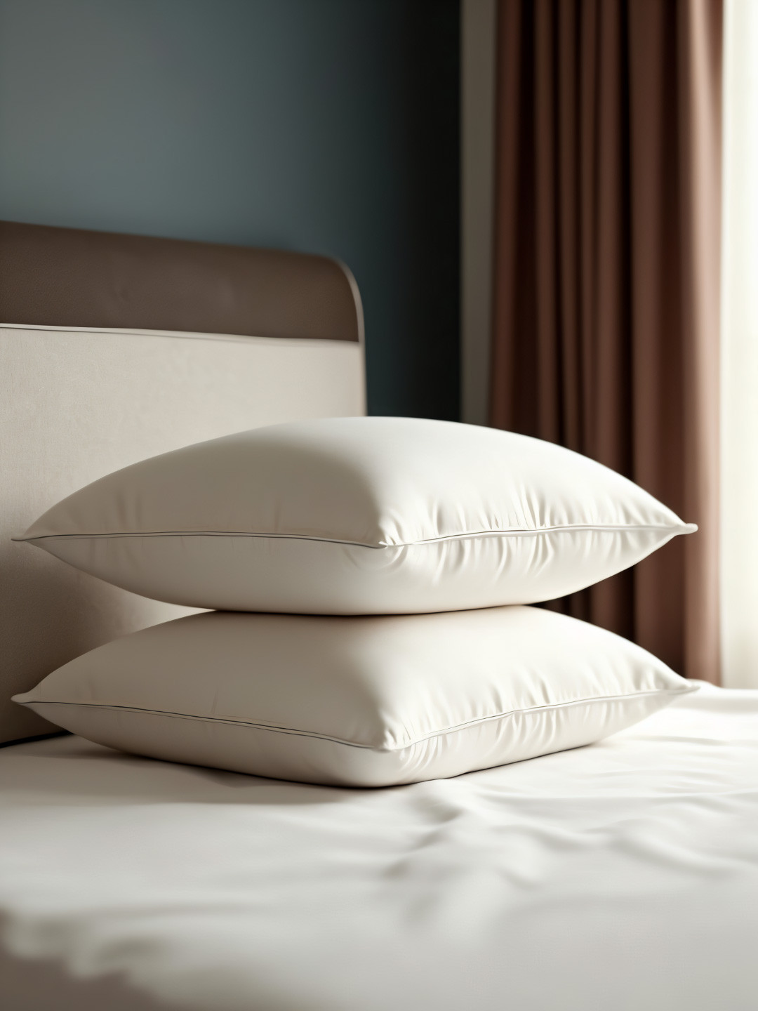 MA xNAP Sleep Support Mischief Sleep Plus 16P2 White Solid Polyester Set of 2 Medium Fibre Sleep Pillow-63 x 41 cm