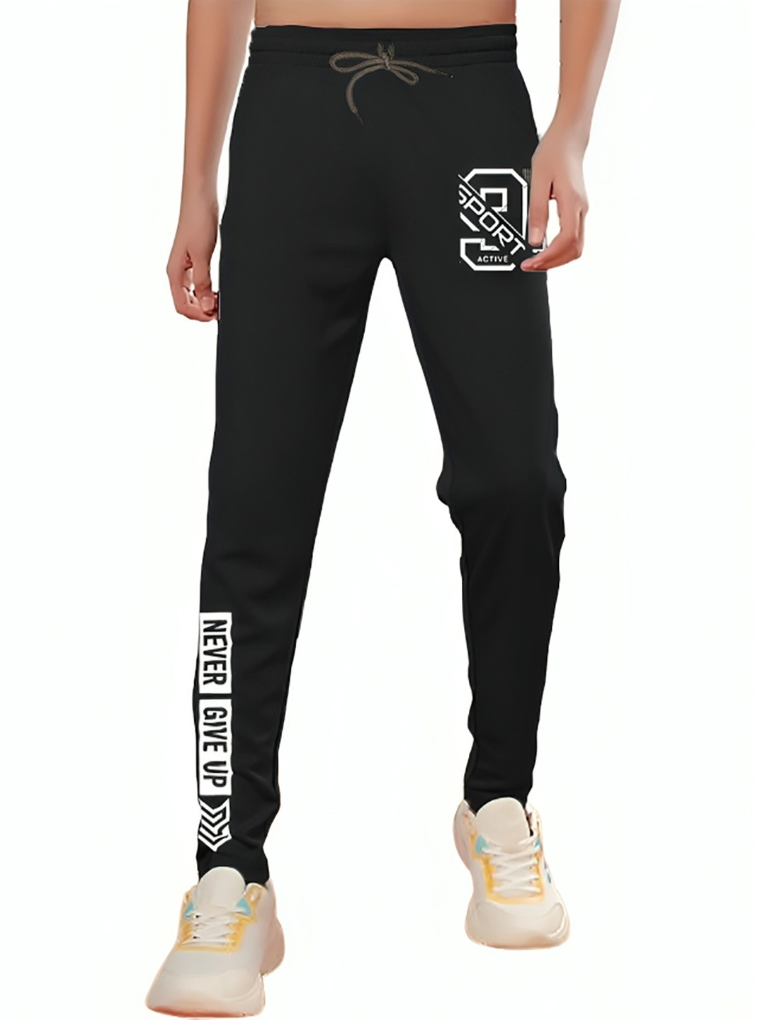 RAZCALJACK Boys Set Of 2 Typography Polyester Track Pants