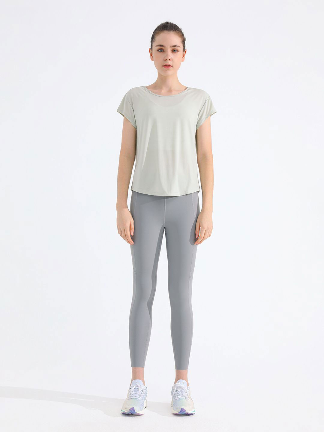 JC Collection Nylon Round Neck Top