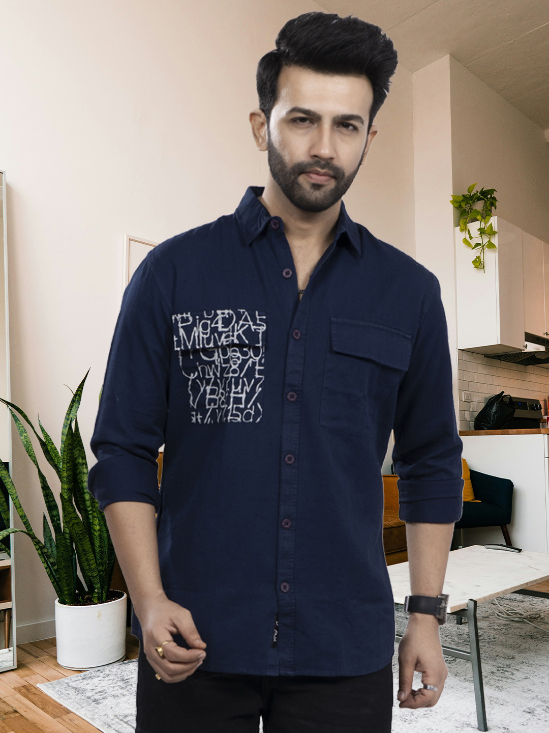 D Finish Long Sleeves Cotton Shirt