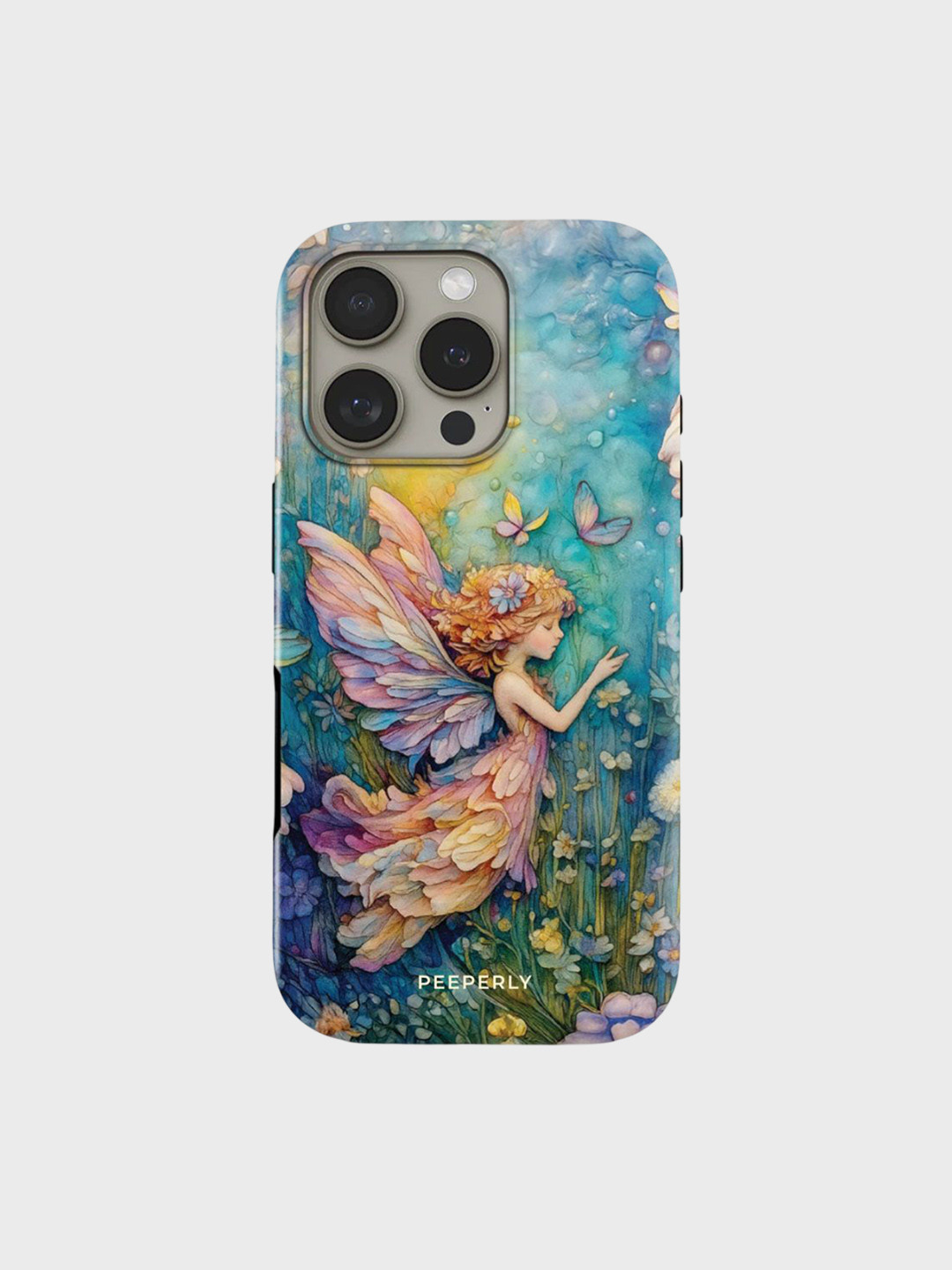 PEEPERLY Women iPhone 14 Fairies Quirky Impact Resistant Crystal Back Case