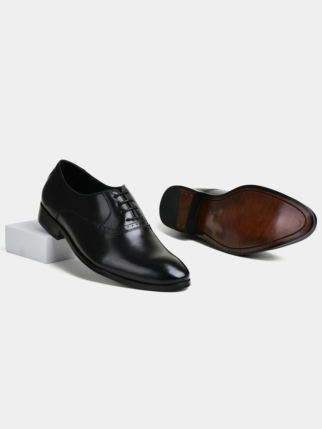 LUXORO FORMELLO Anton Men Lace-Up Square Toe Leather Formal Oxfords Shoes