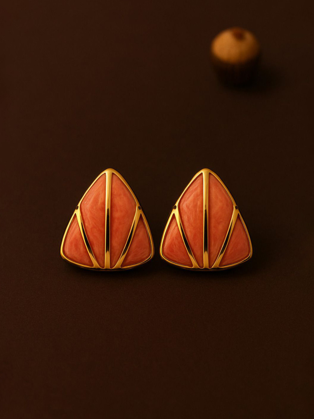 Nui Stainless Steel Gold-Plated Contemporary Studs