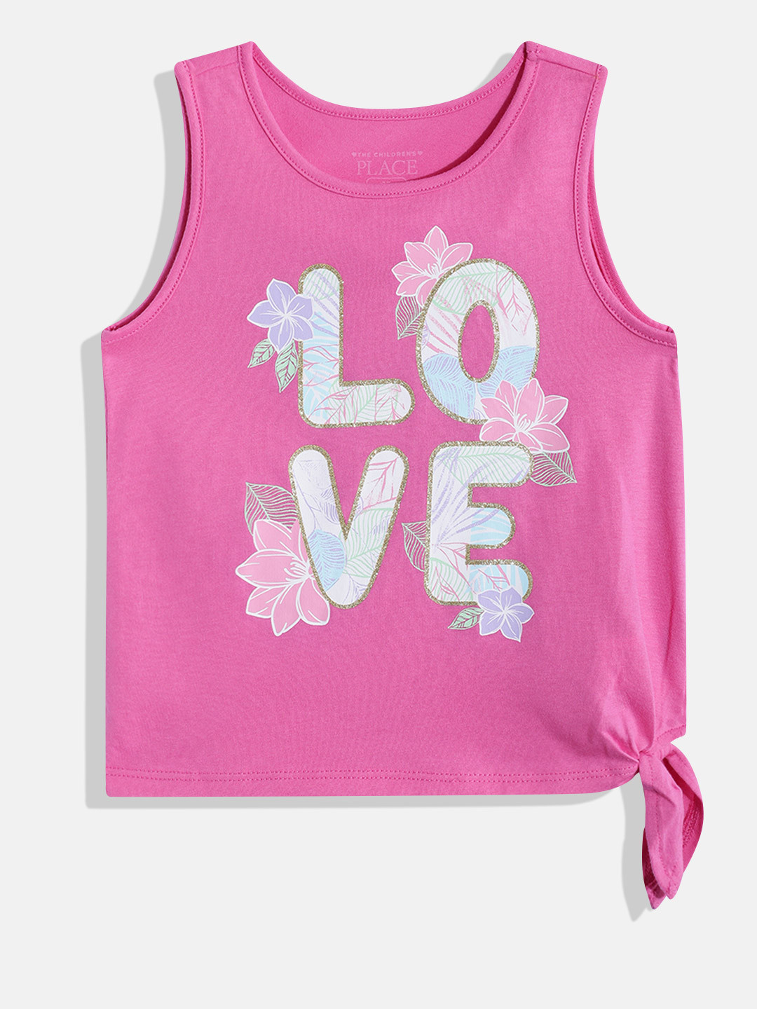 THE CHILDREN'S PLACE Girls Typography Print Cotton Tank Top