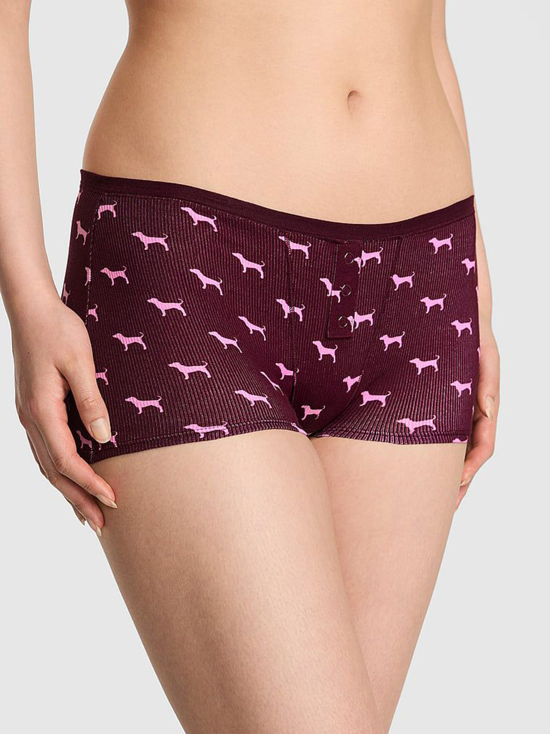 Victoria's Secret PINK Conversational Printed Cotton Low-Rise Boy Shorts Briefs