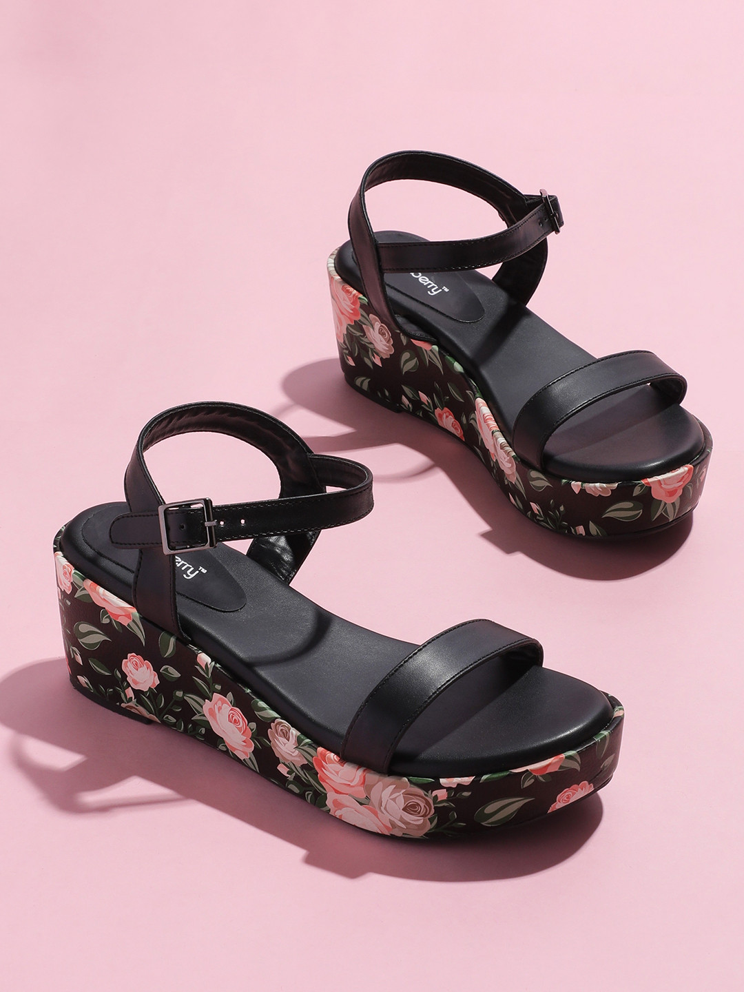 DressBerry Wedge Heels with Printed Detail