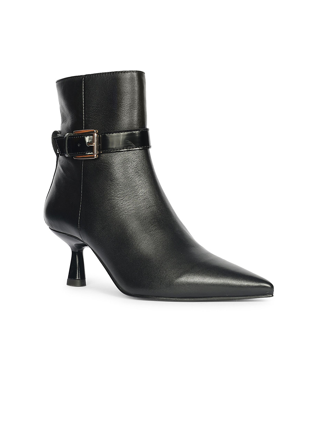 Saint G Women Leather Pointed Toe Kitten Heel Boots