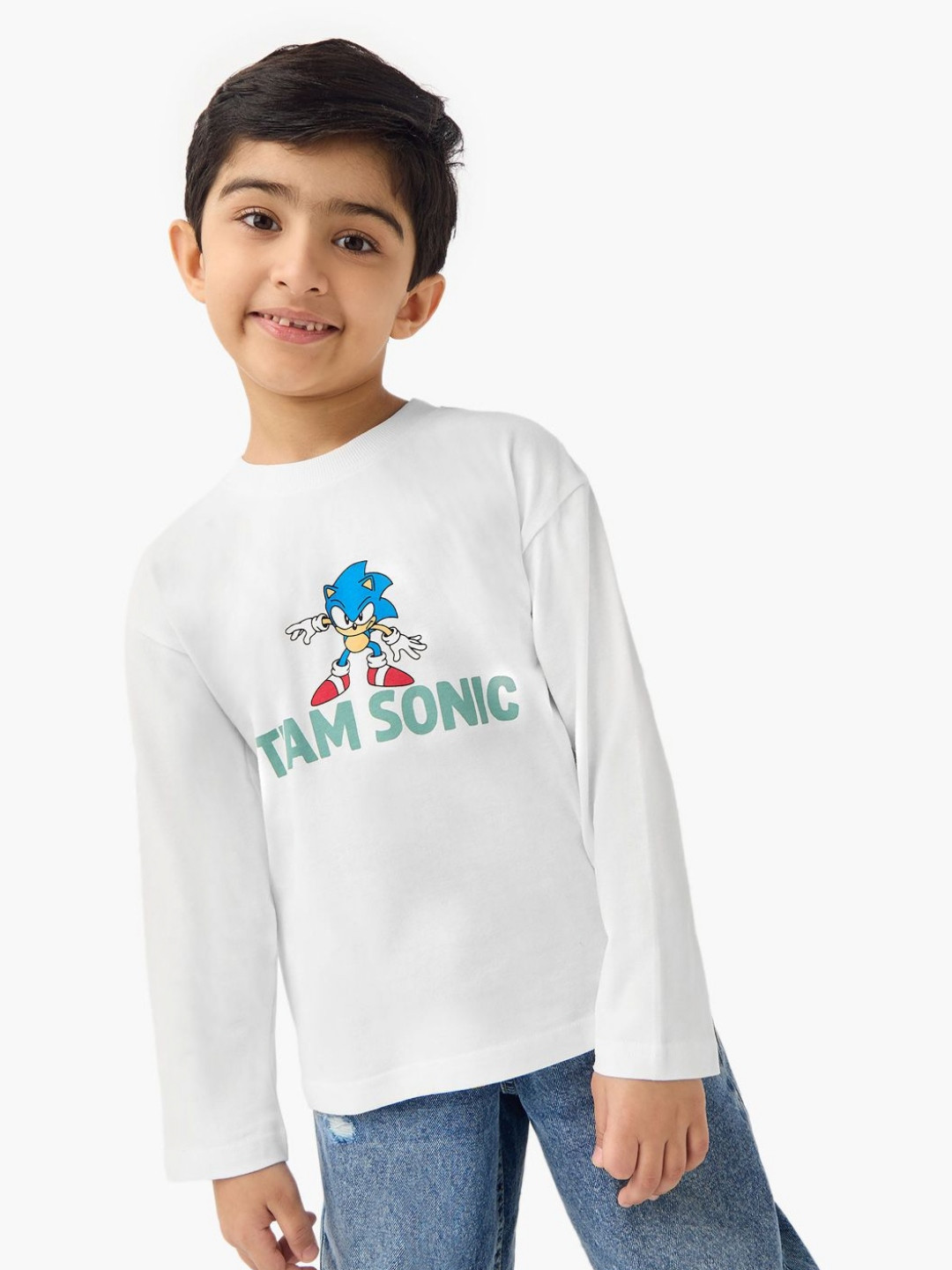 Juniors by Babyshop Boys Typography Printed Sonic The Hedghog Round Neck Cotton T-shirt