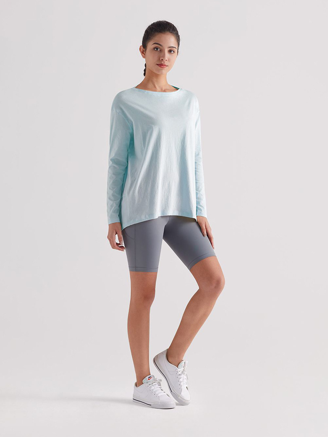 JC Collection Round Neck High-Low T-shirt