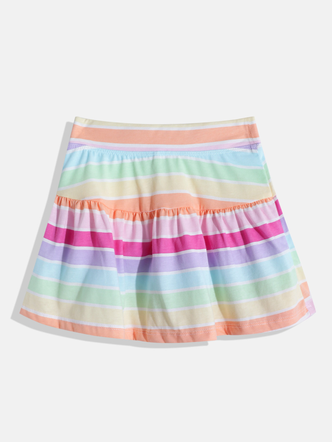 THE CHILDREN'S PLACE Girls Striped Tiered Flared Skirt With Shorts Attached