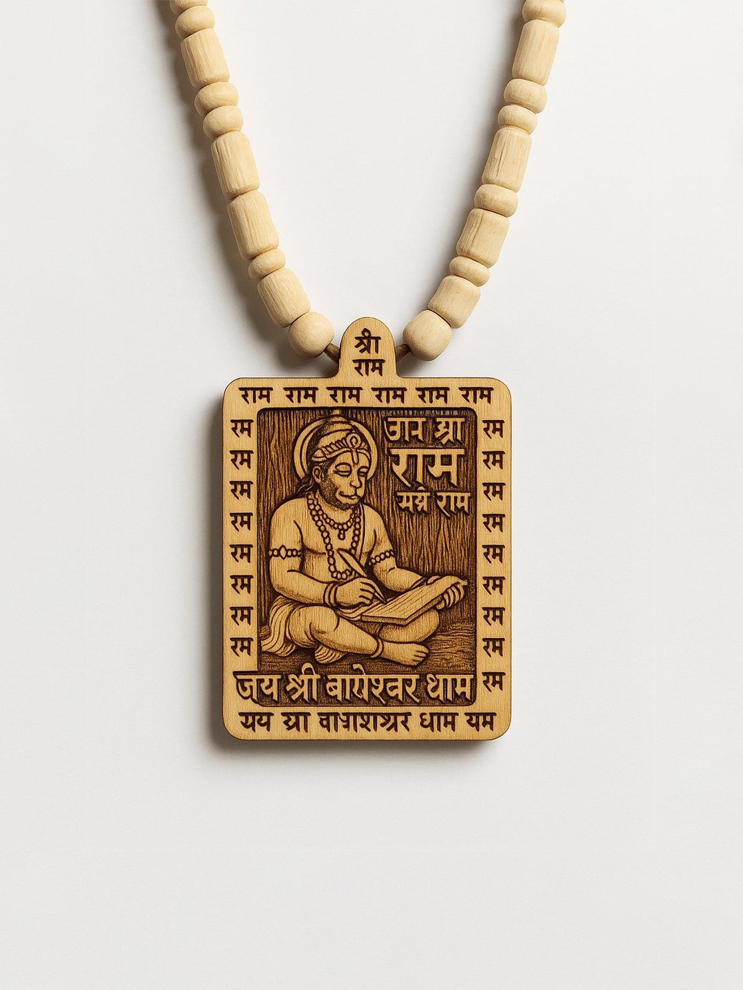 ACHYUTAM ENTERPRISE Unisex NecklaceMen Spiritual Wooden Hanuman Ram Necklace