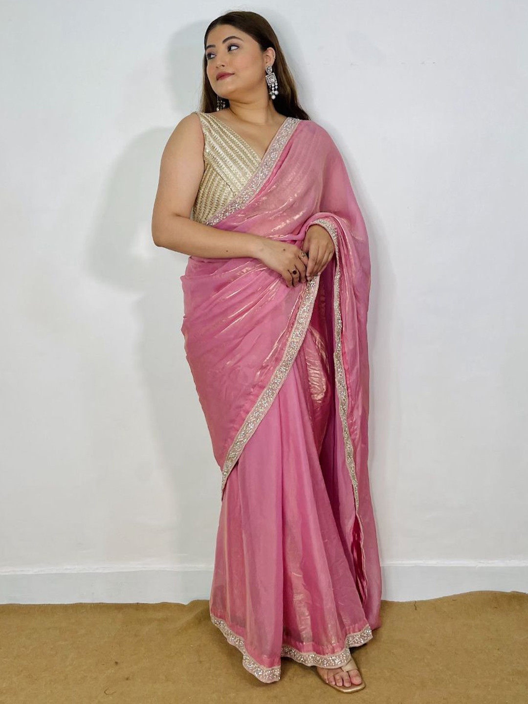 SOBELLESAREES Embroidered Tissue Banarasi Saree