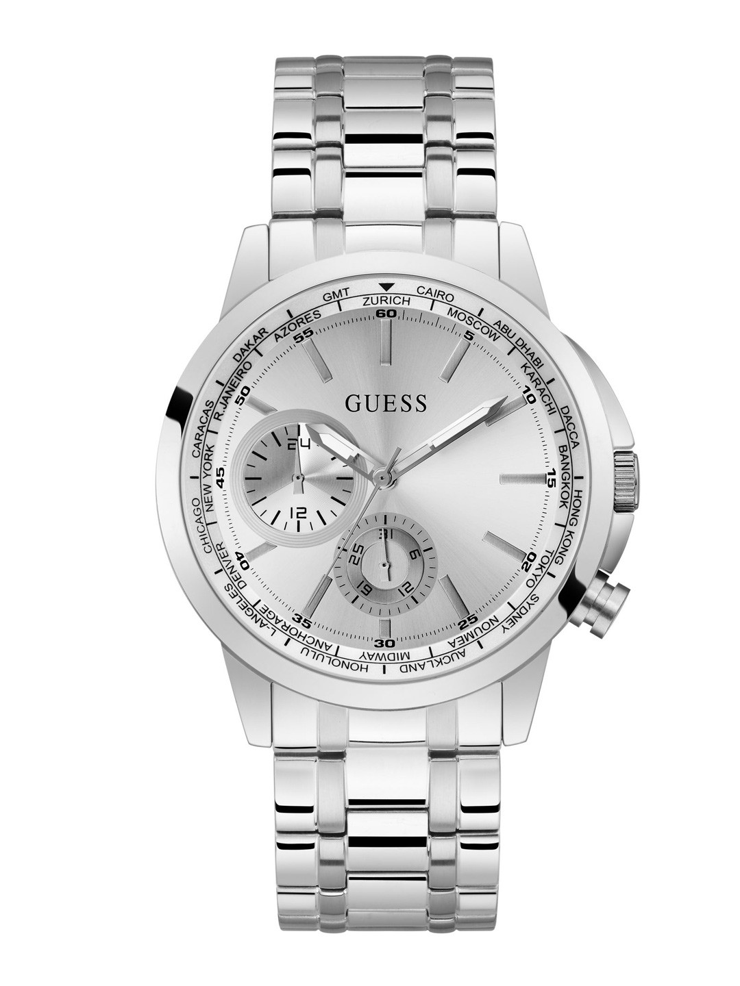 GUESS Men Mother of Pearl Dial Analogue Multi Function Watch GW0490G1