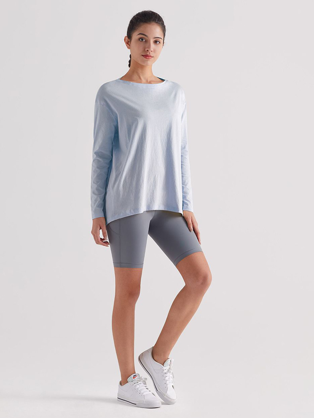 JC Collection Round Neck High-Low T-shirt