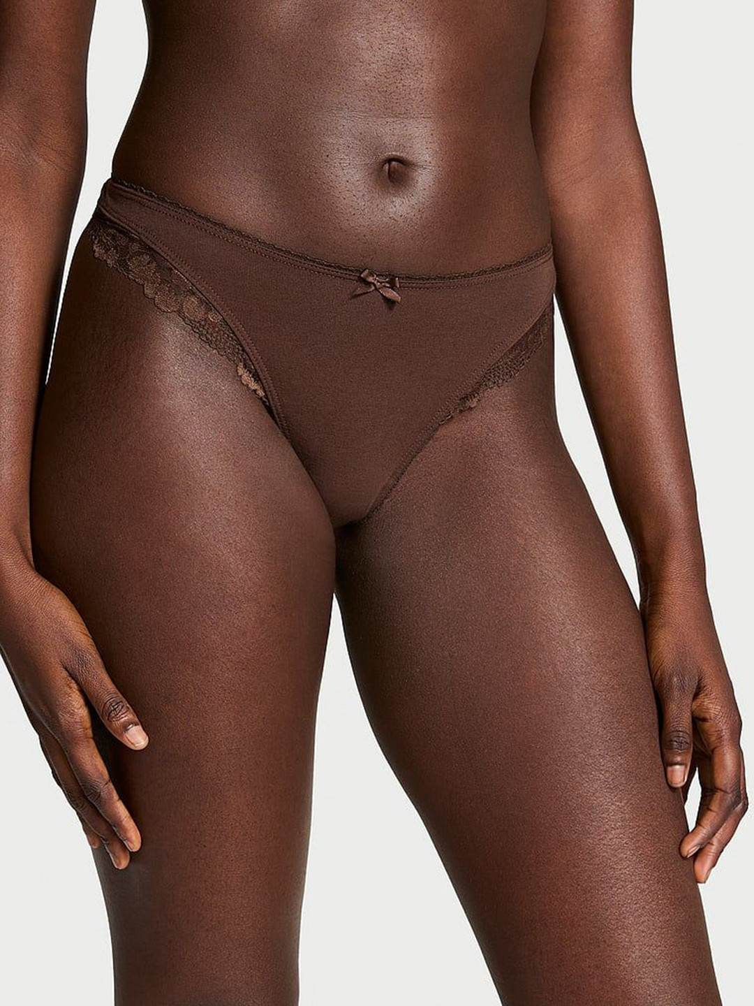 Victoria's Secret Women Stretch Cotton High-Leg Scoop Thong Panty