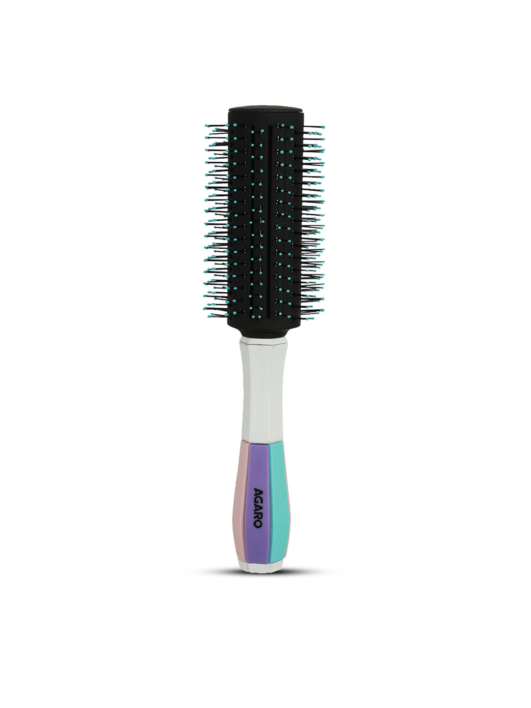 Agaro Classic Round Hair Brush - White & Black