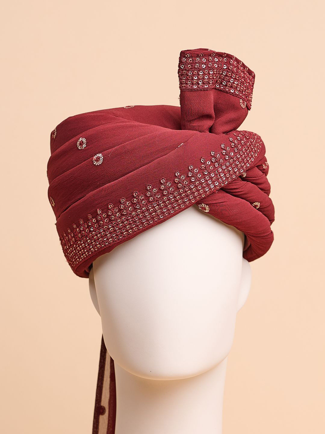 Tasva Floral Embroidered Georgette Groom Safa