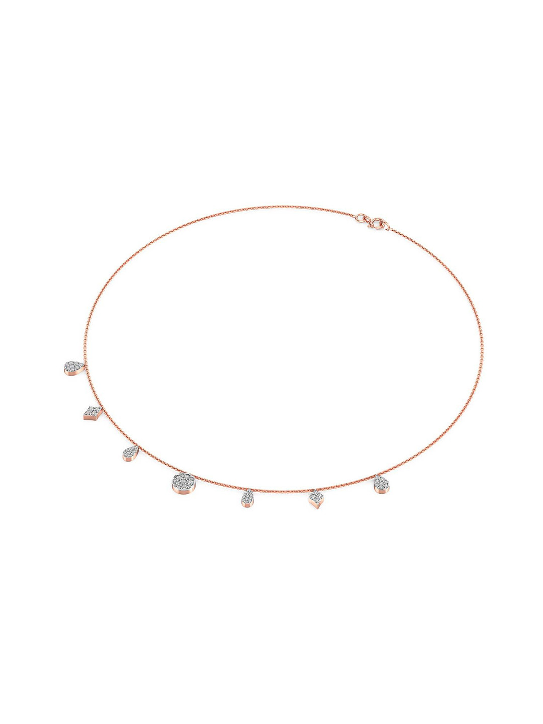 Joyalukkas 18KT Rose Gold Natural Diamond Necklaces -4.008 g