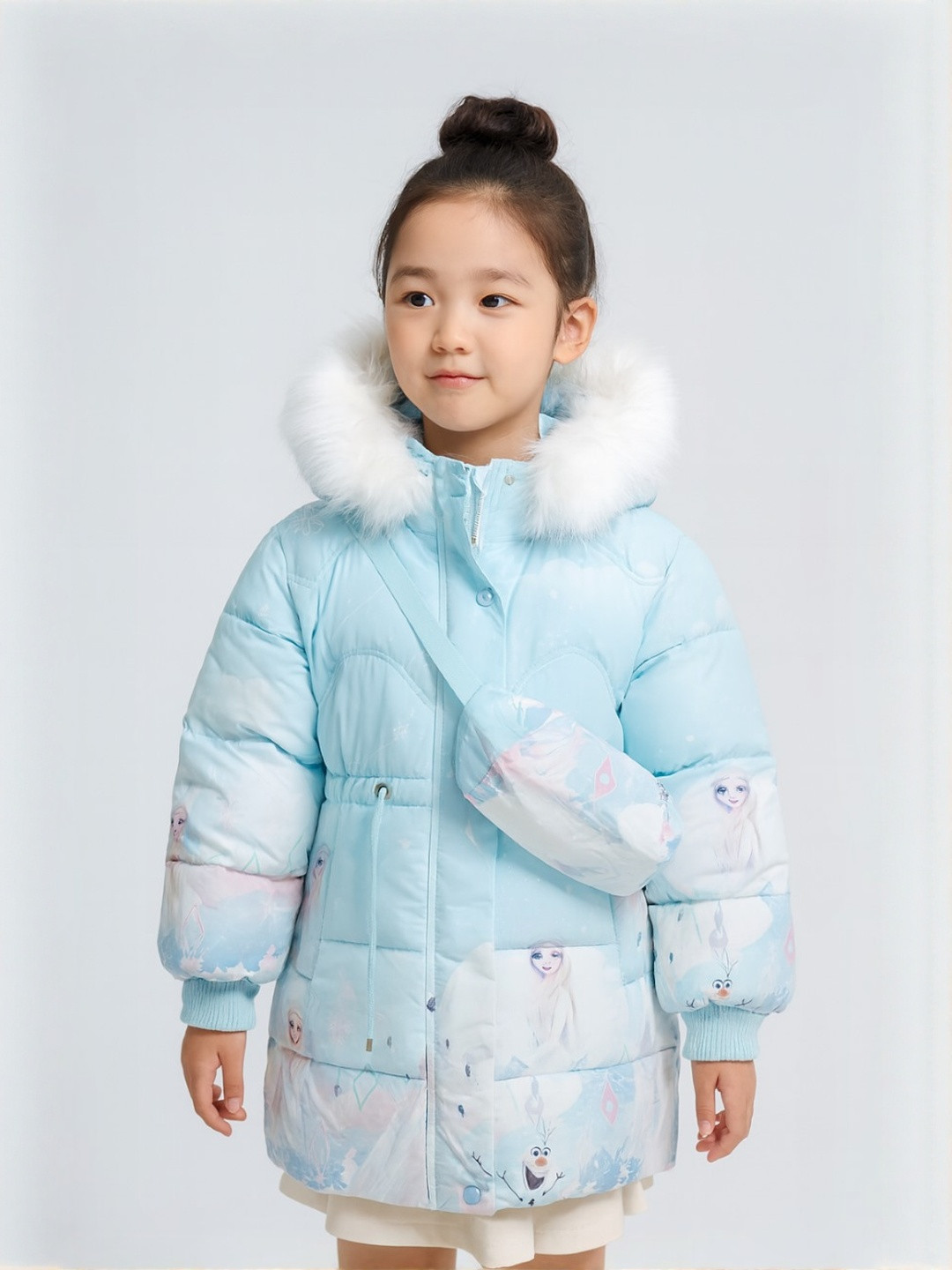 AIDAN PAUL Girls Frozen Printed Water Resistant Puffer Jacket