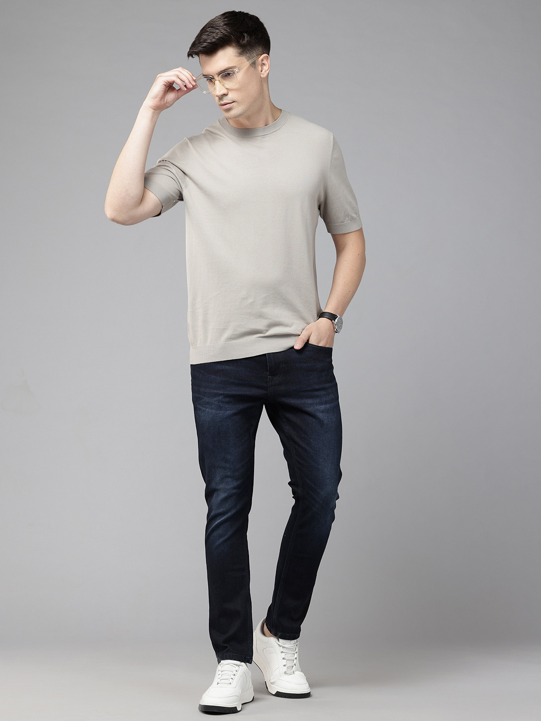 U.S. Polo Assn. Denim Co. Men Henry Light Fade Stretchable Cropped Skinny Fit Jeans