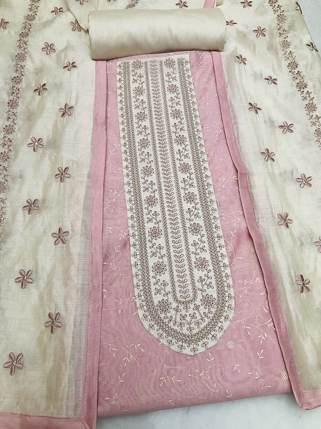 Fazals Women Embroidered Unstitched Dress Material