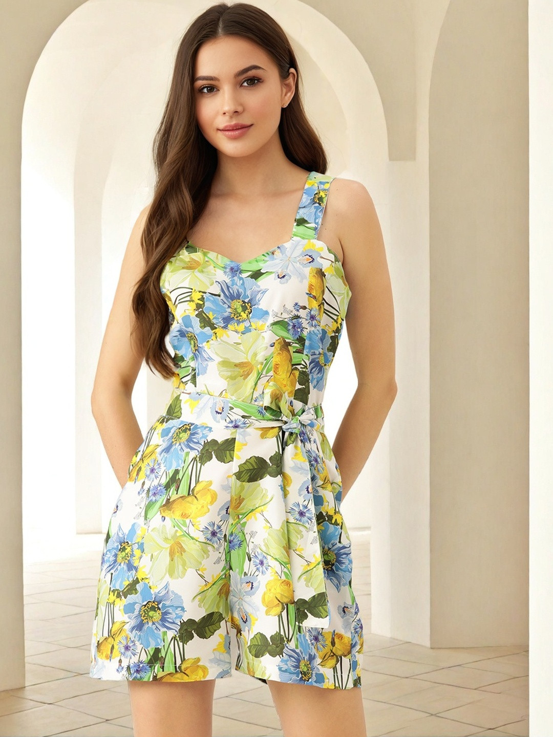 SZN Women Green Printed Jumpsuit