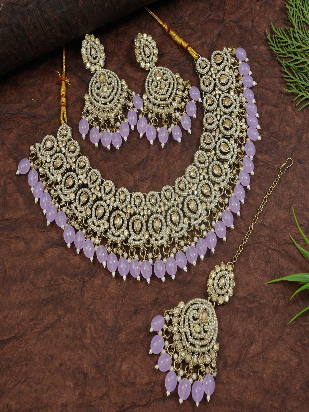 SGA FASHION Women Heavy Stone Embellished Bridal Necklace Set