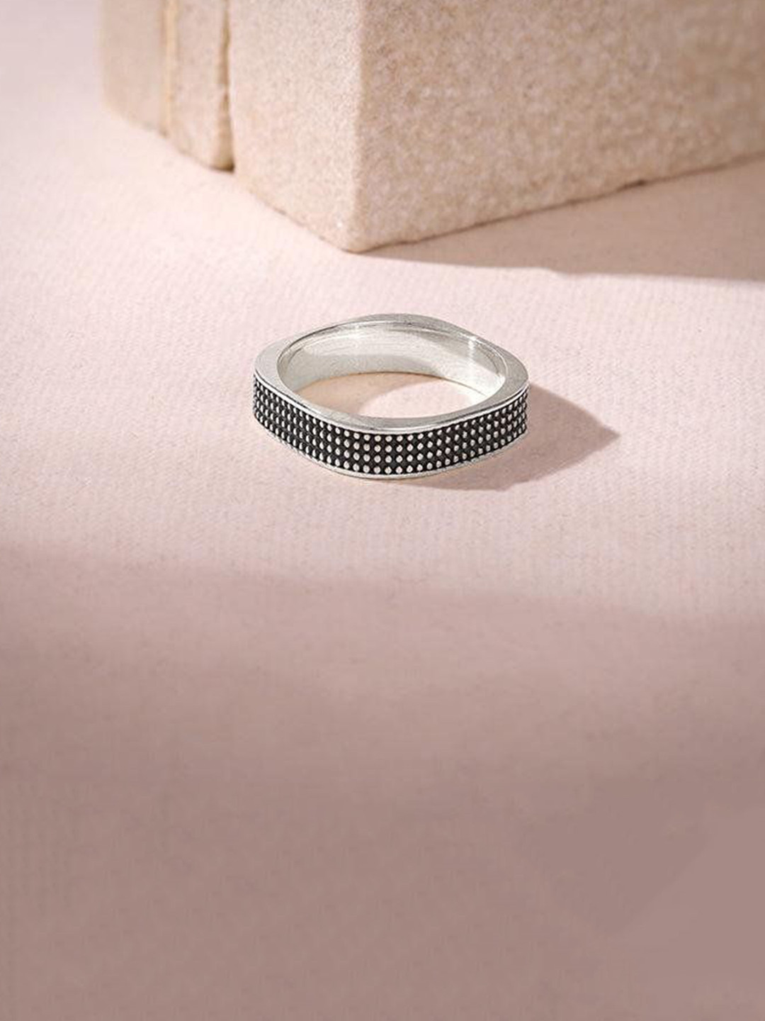 GIVA Men 925 Sliver-Plated Oxidized Trandy Finger Ring