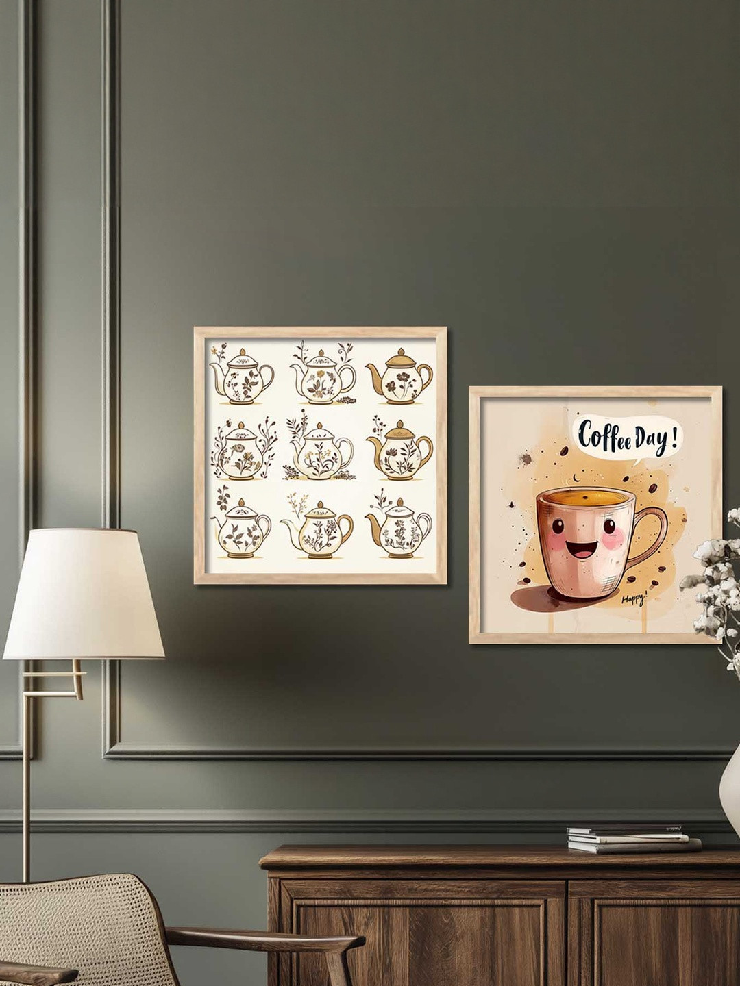 WALLLANE Set of 2 Retro Wood Wall Art