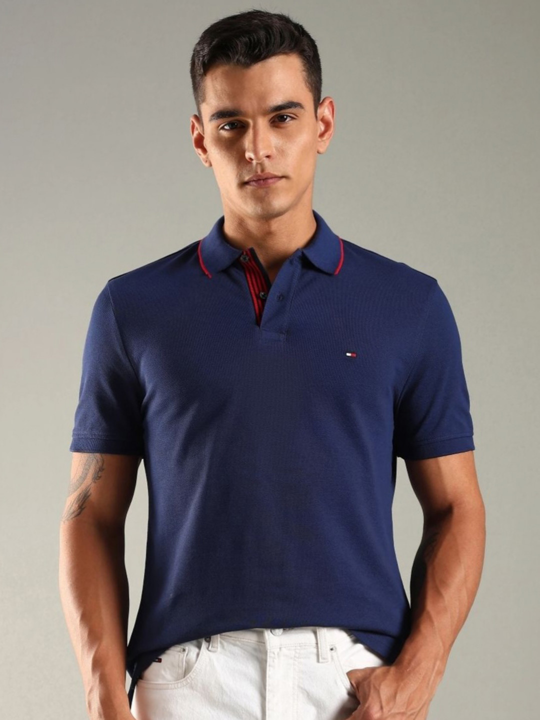 Tommy Hilfiger Brand Logo Polo Collar T-shirt