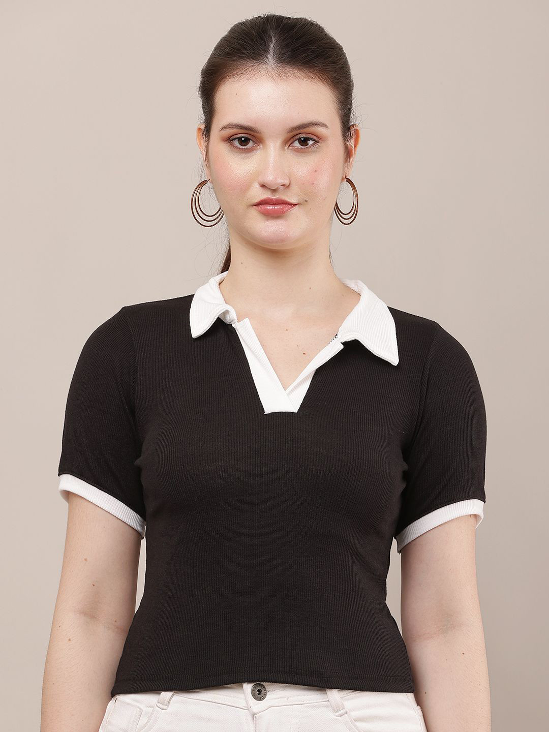 Raabta Fashion Shirt Collar Top