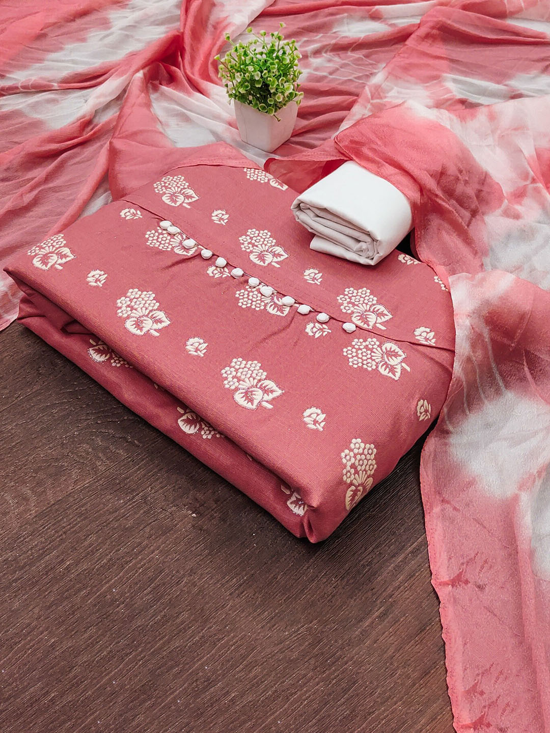 Panzora Floral Printed Unstitched Dress Material