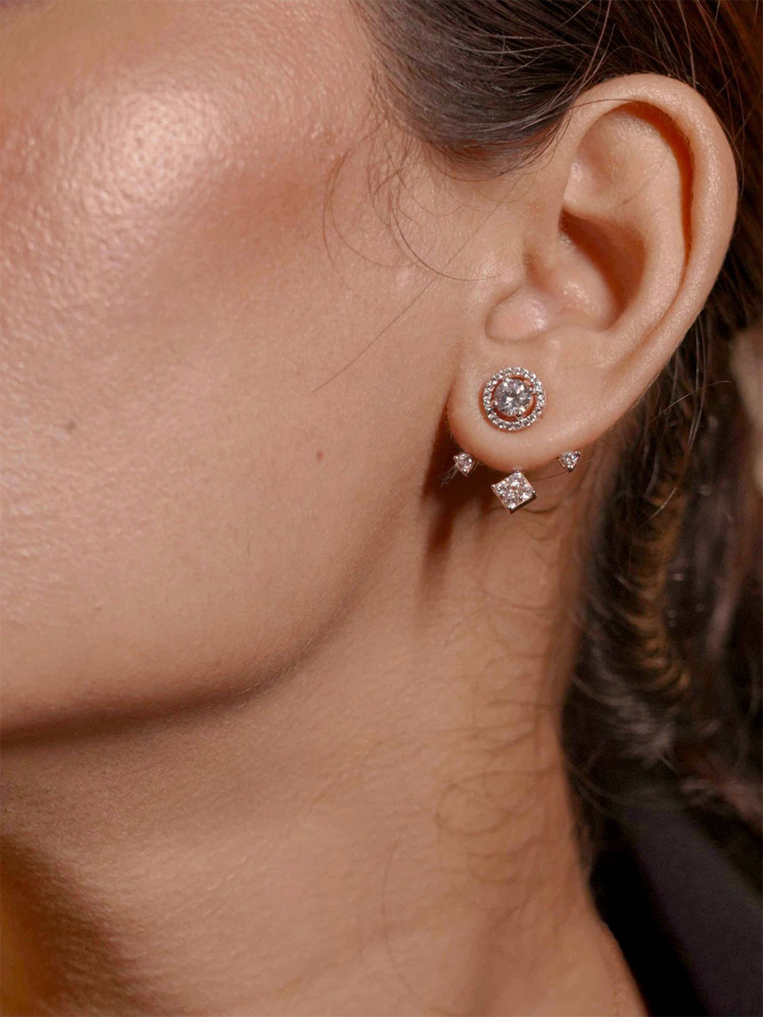 Luxevogue Women 925 Sterling Silver Front and Back Earrings