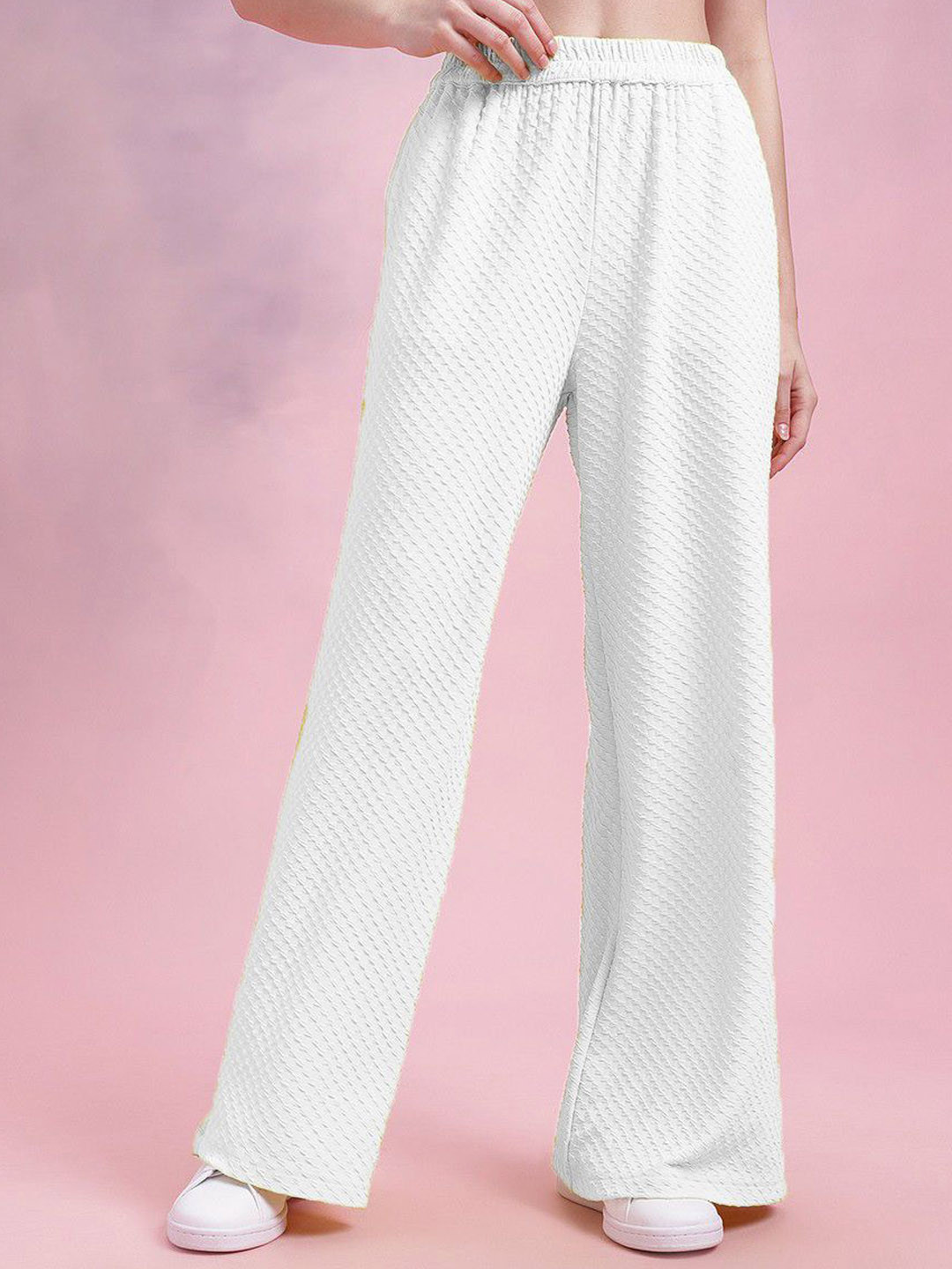 RAHI TRENDZ Women Relaxed Fit High-Rise Parallel Trousers