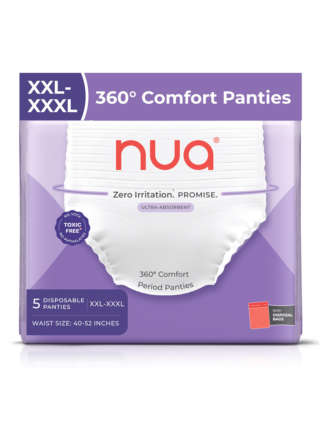 Nua Set Of 5 Overnight Period Panties - XXL-XXXL