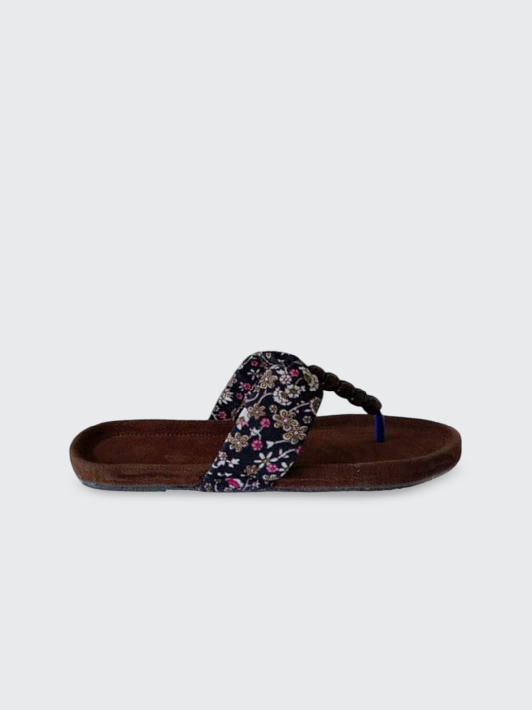 VANIYA SHOES Floral Printed T-Strap Flats
