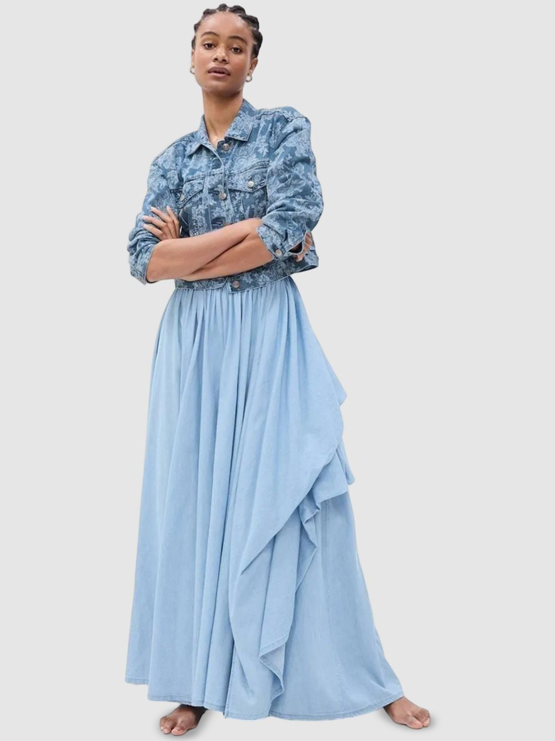 GAP Floral Printed Denim Jacket