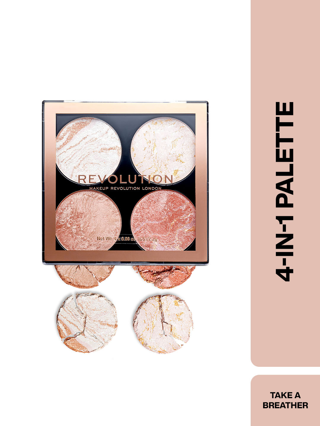 Makeup Revolution London Cheek Highlighter Palette Kit - Take A Breather 8.8 g