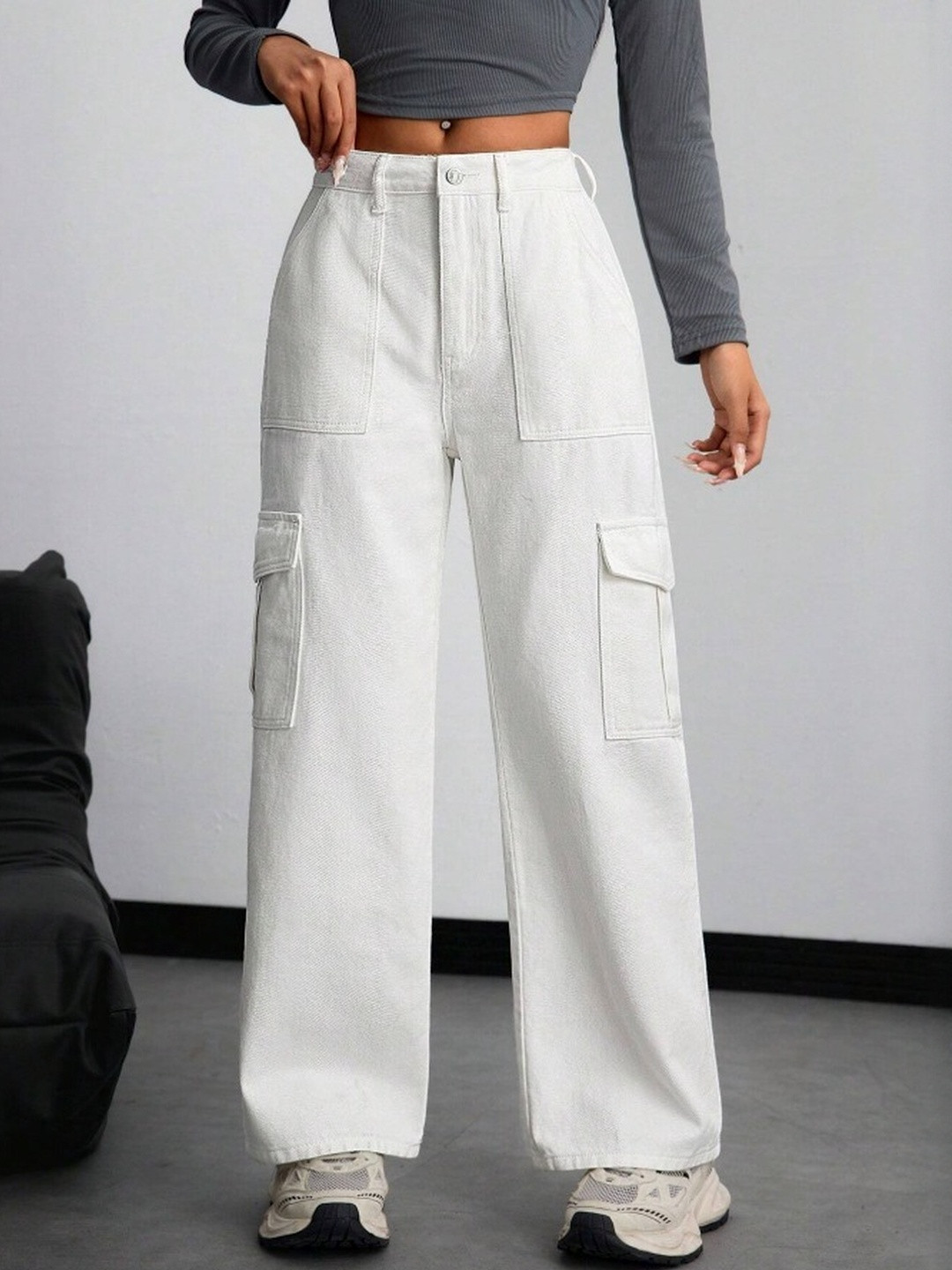 Ds Fashion Women White Six-Pockets High-Rise Jeans