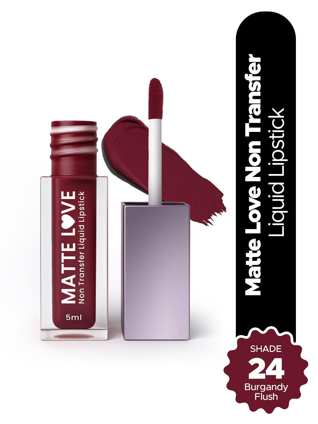 Hilary Rhoda Matte Love Non-Transfer Water-Proof Liquid Lipstick - 5ml - Burgundy Flush 24