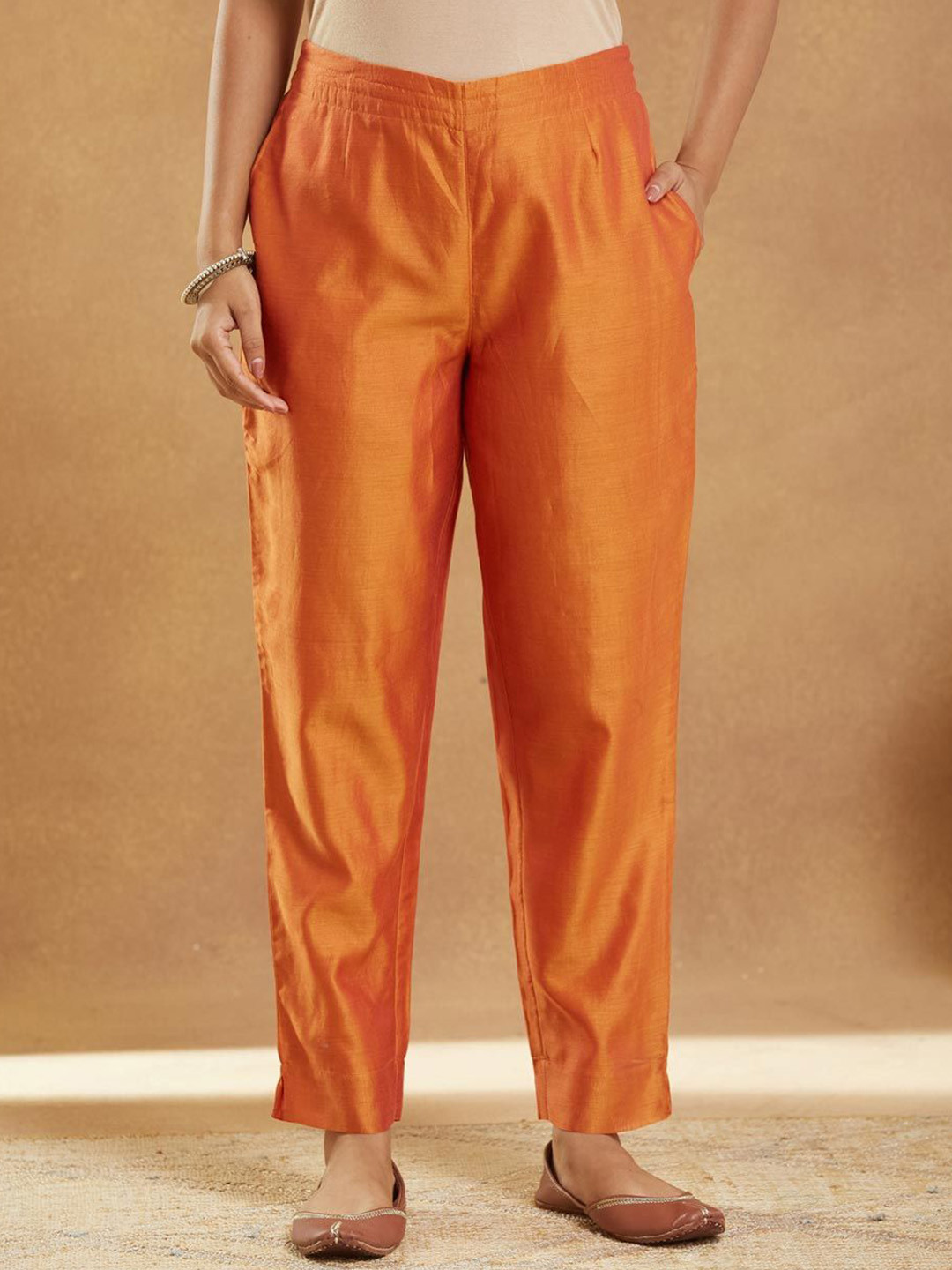 Fabindia Women Cotton Silk Trousers