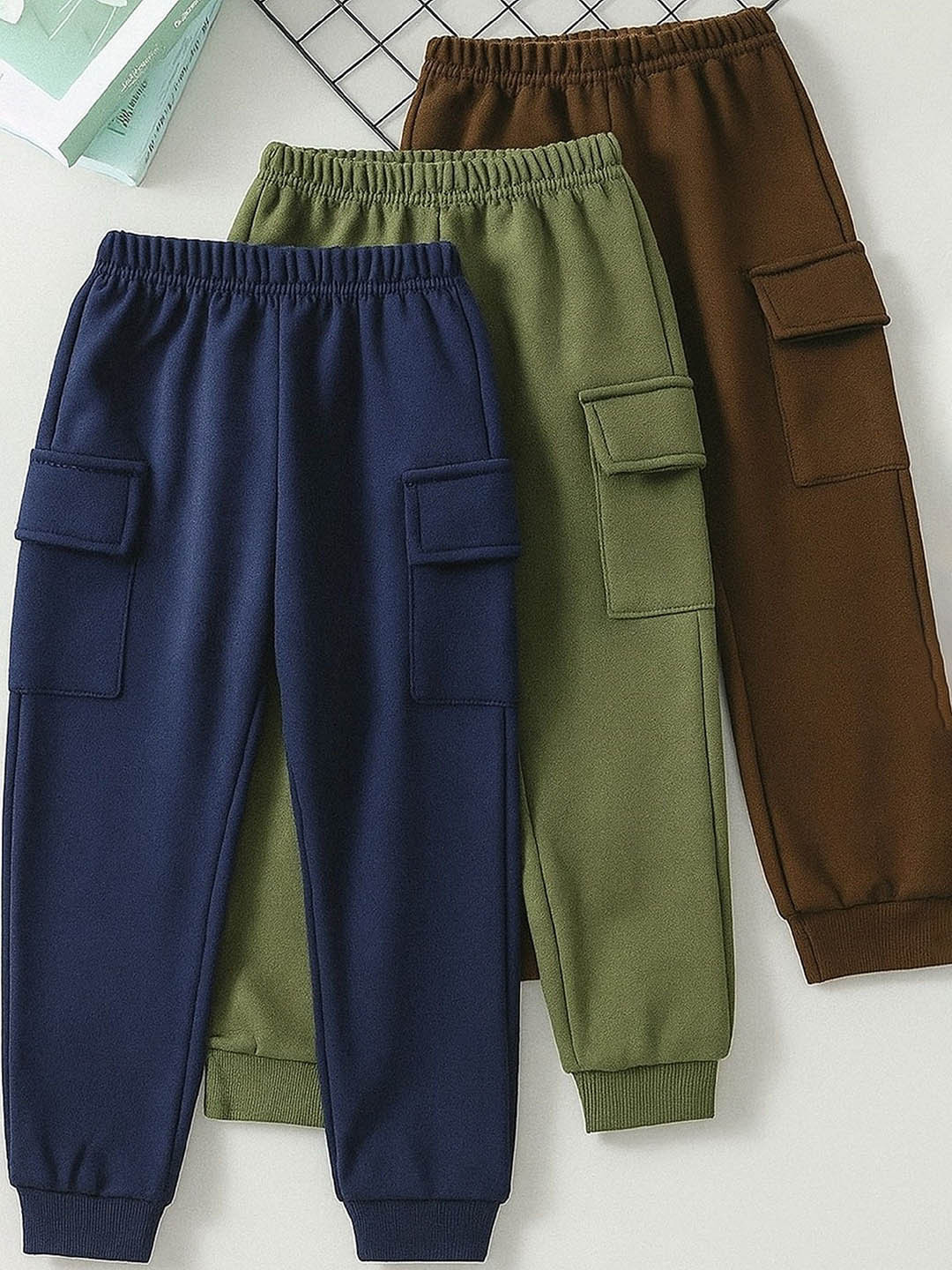 Kaff Kids Pack Of 3 Mid-Rise Regular Fit Joggers