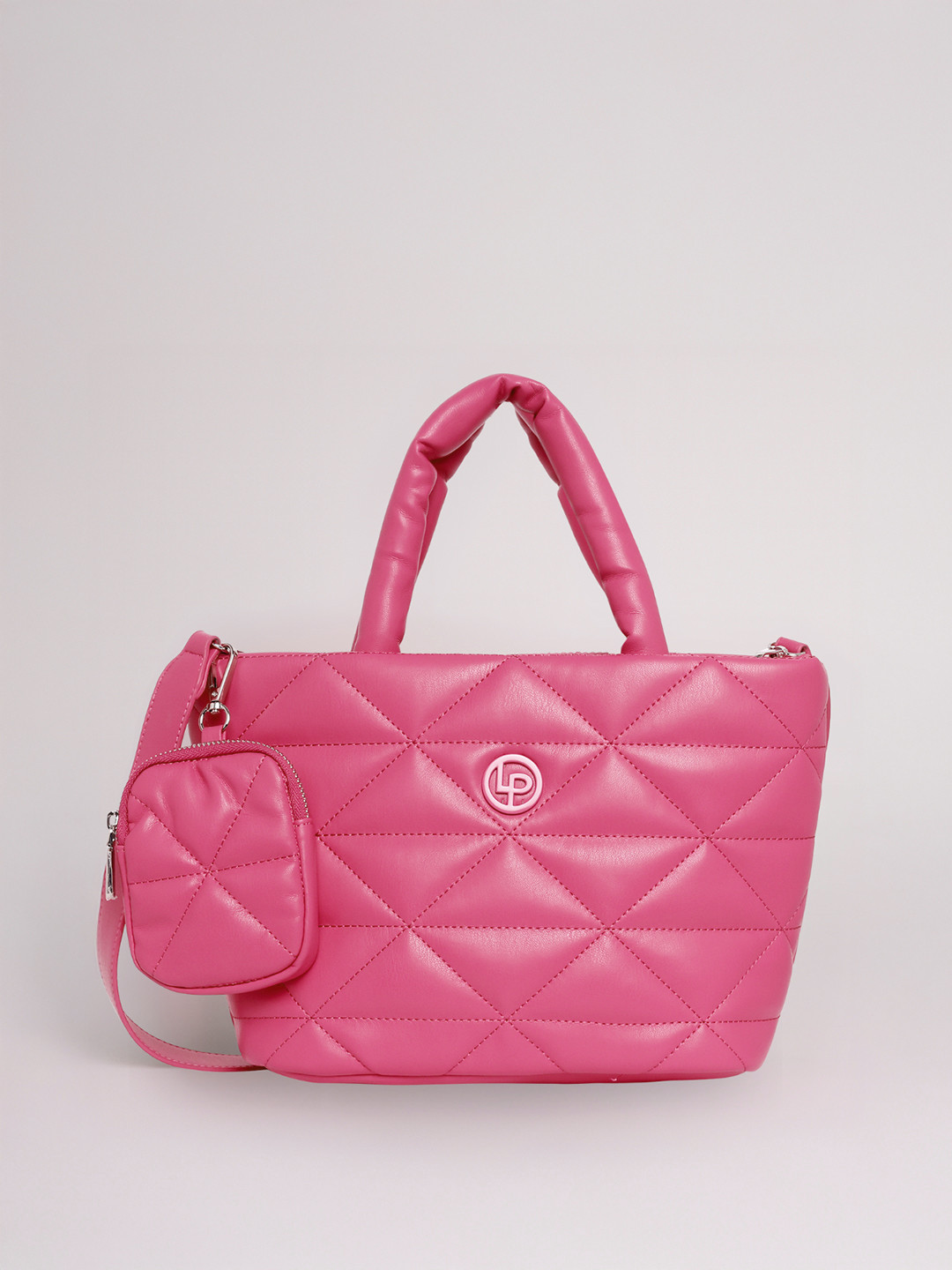 Lino Perros Fuchsia Structured Quilted Handheld Bag