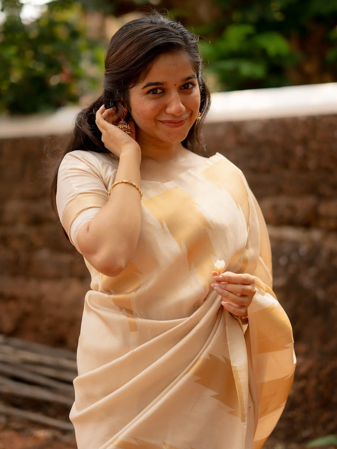 Shriyangan Women Abstract Printed No Border Traditional Kanjeevaram Saree