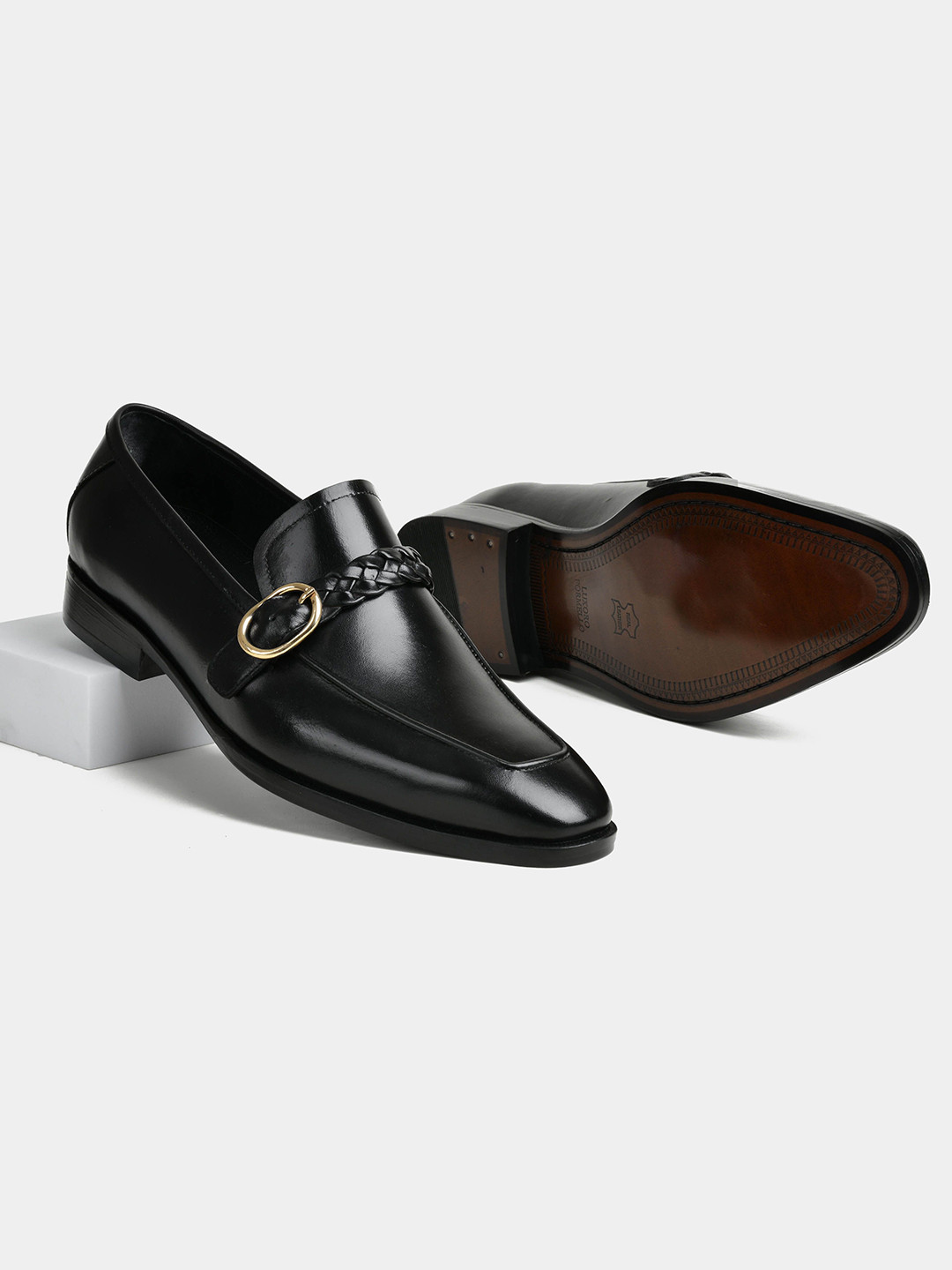 LUXORO FORMELLO Laurin Men Buckle Leather Formal Loafers