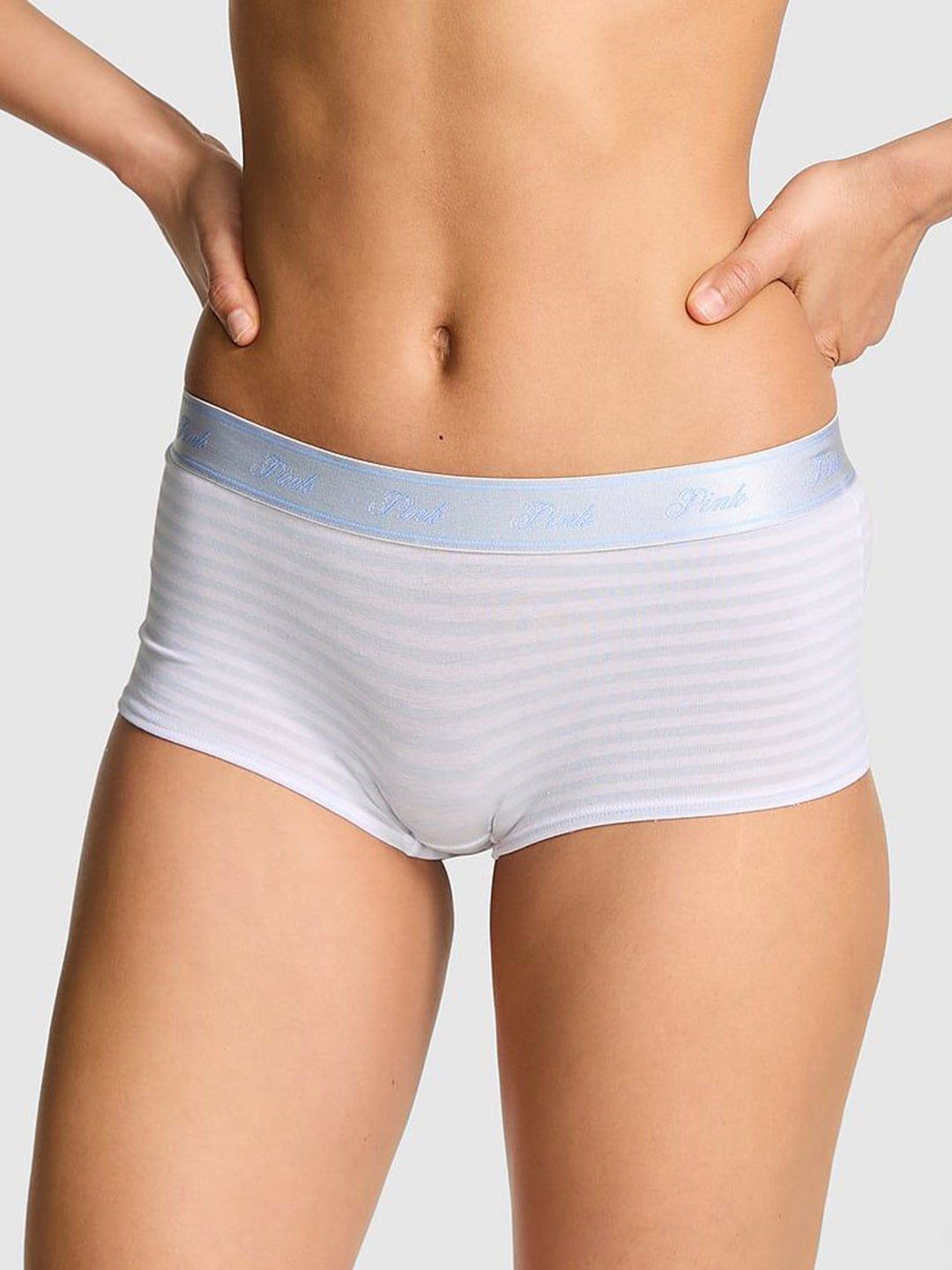 Victoria's Secret PINK Women Striped Low-Rise Boy Shorts